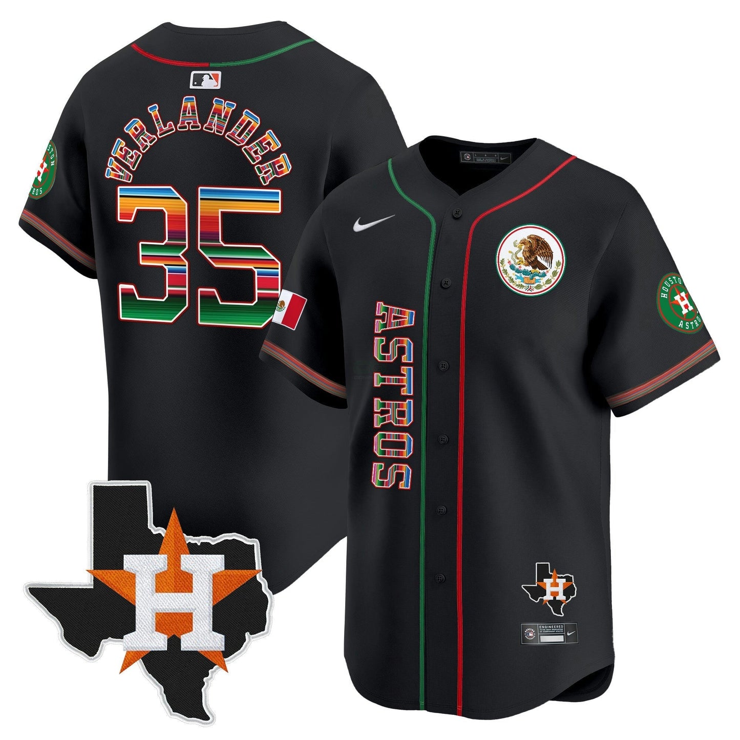 Camisa MLB Men’s Houston Mexico Vapor Premier Limited Jersey V4