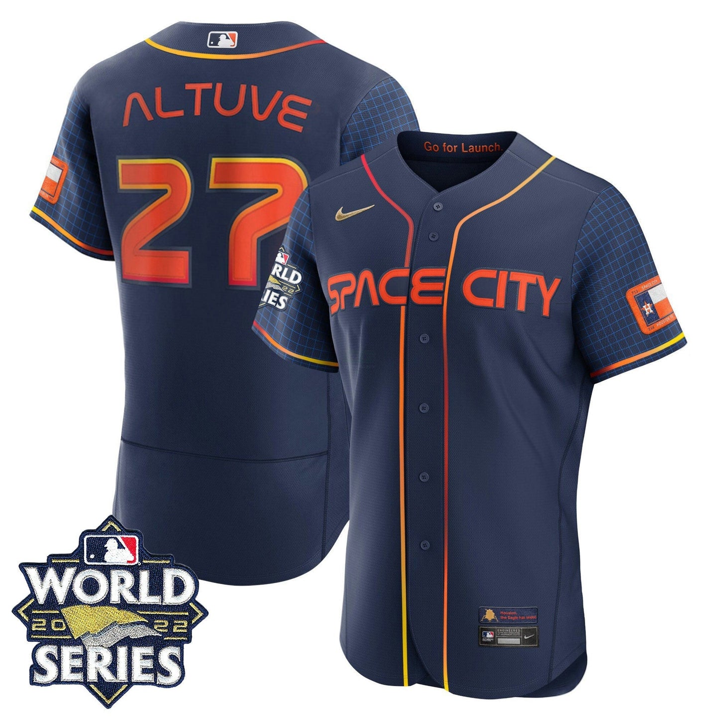 Camisa MLB Men’s Houston Space City 2022 World Series Jersey
