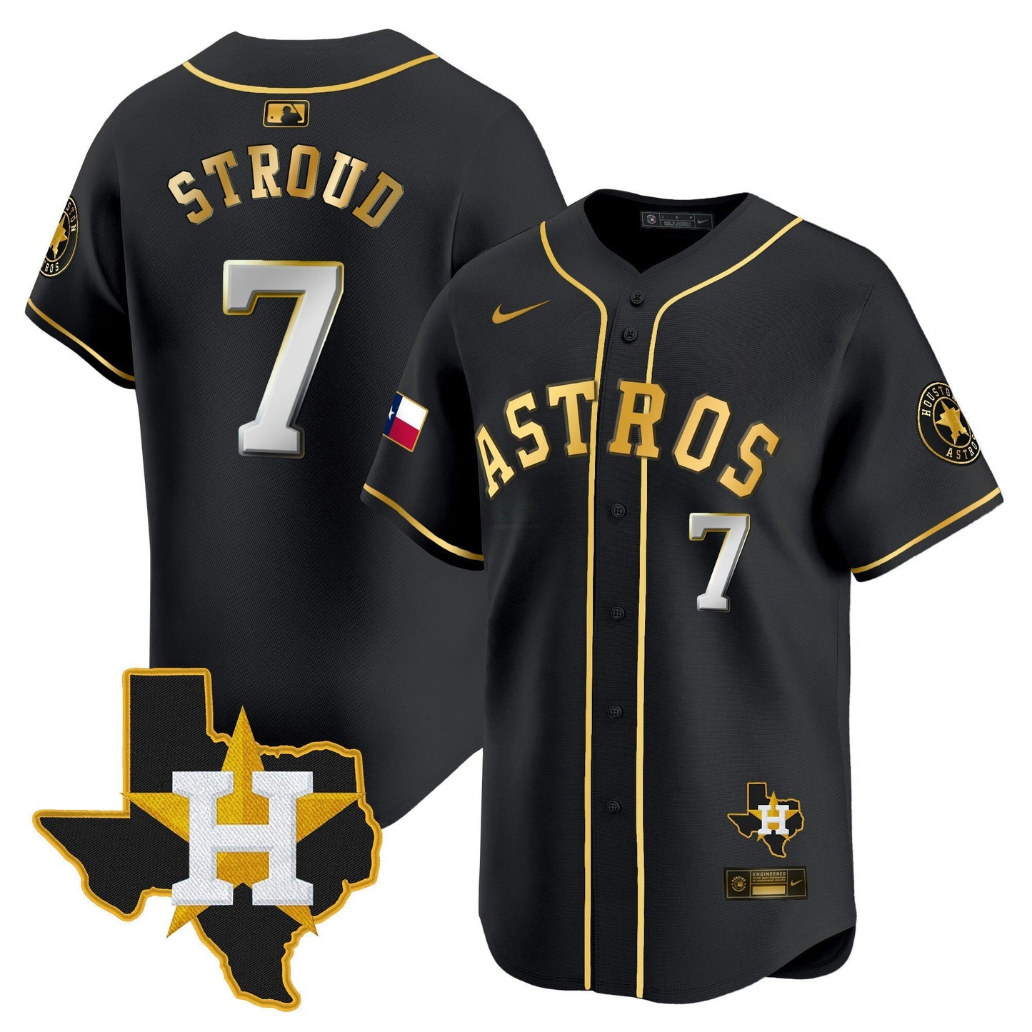 Camisa MLB Men’s Houston Texas Patch Vapor Premier Limited Jersey