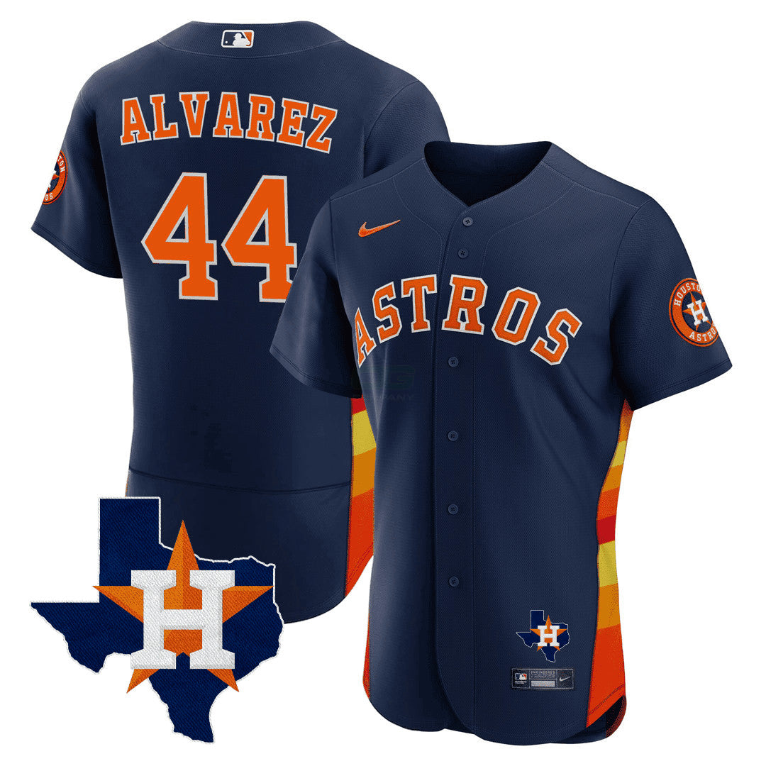 Camisa MLB Men’s Houston Texas State Patch Jersey – Azul Marinho
