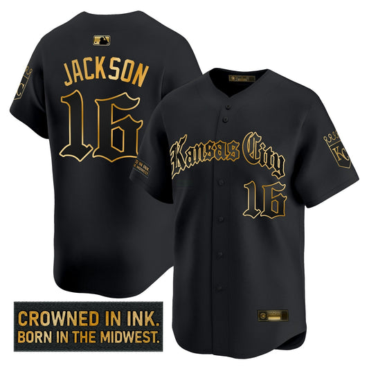 Camisa MLB Men’s Kansas City ‘Gothic Crown Edition’ Dourada Vapor Premier Limited Jersey