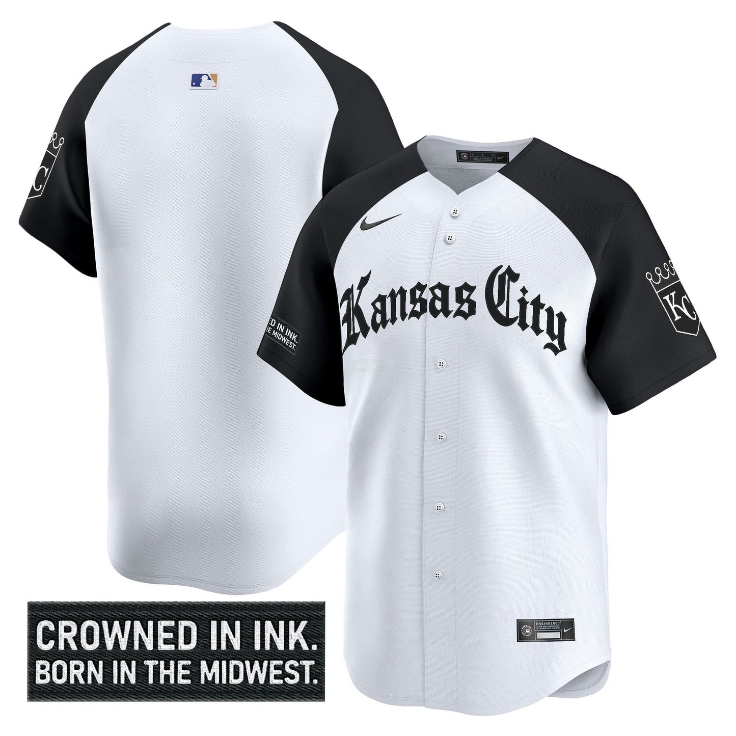 Camisa MLB Men’s Kansas City ‘Gothic Crown Edition’ Vapor Premier Limited Jersey