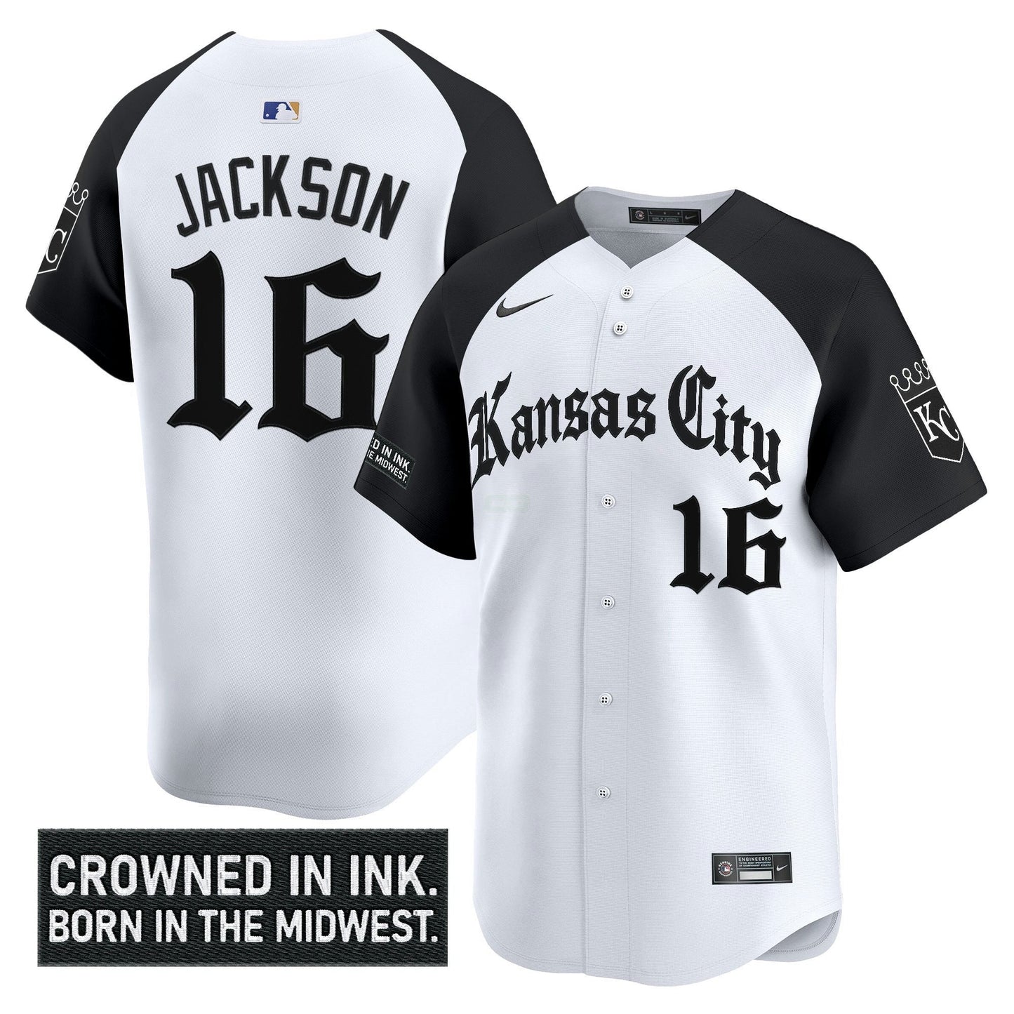 Camisa MLB Men’s Kansas City ‘Gothic Crown Edition’ Vapor Premier Limited Jersey
