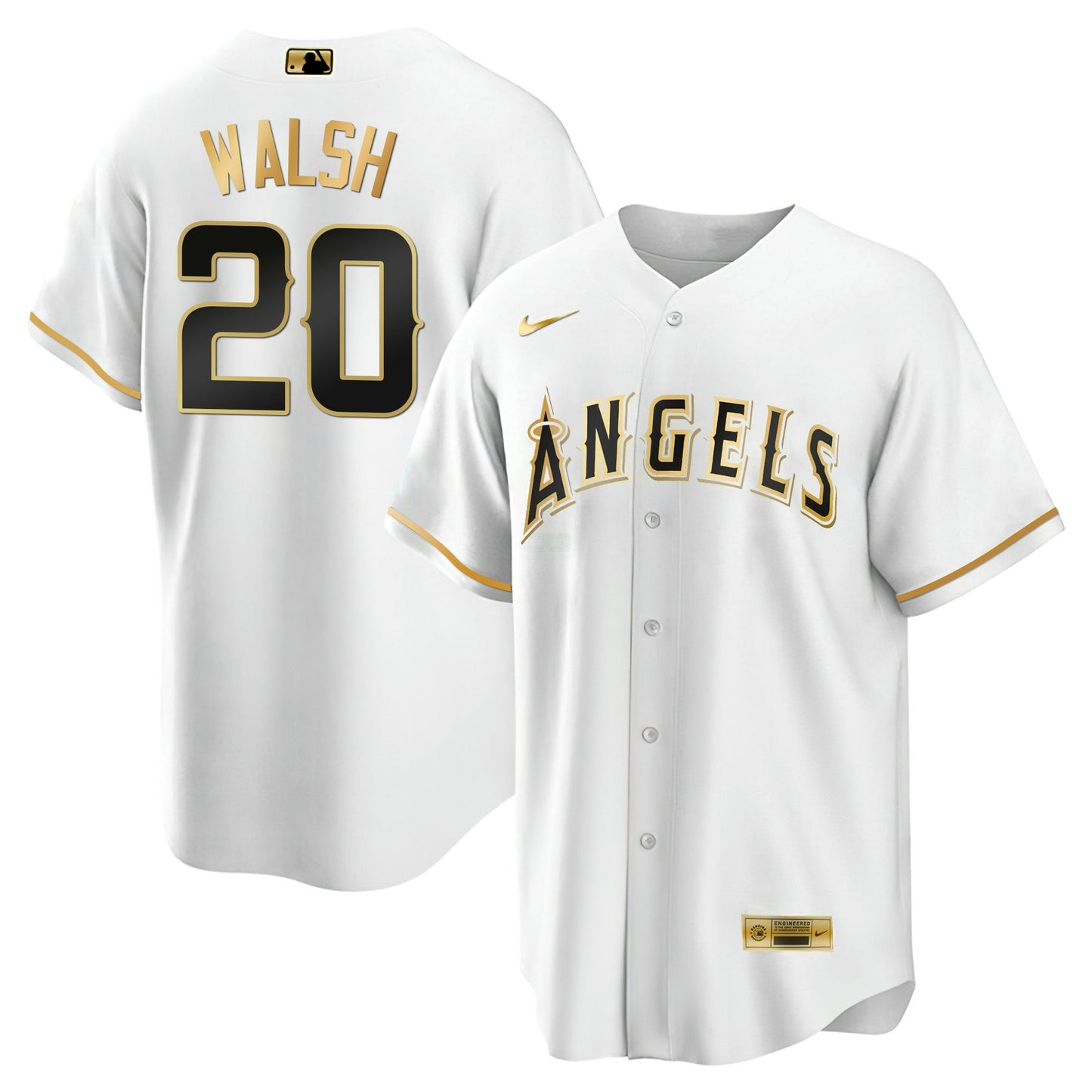 Camisa MLB Los Angeles Angels Men’s Los Angeles Black Limited & Dourada Jersey
