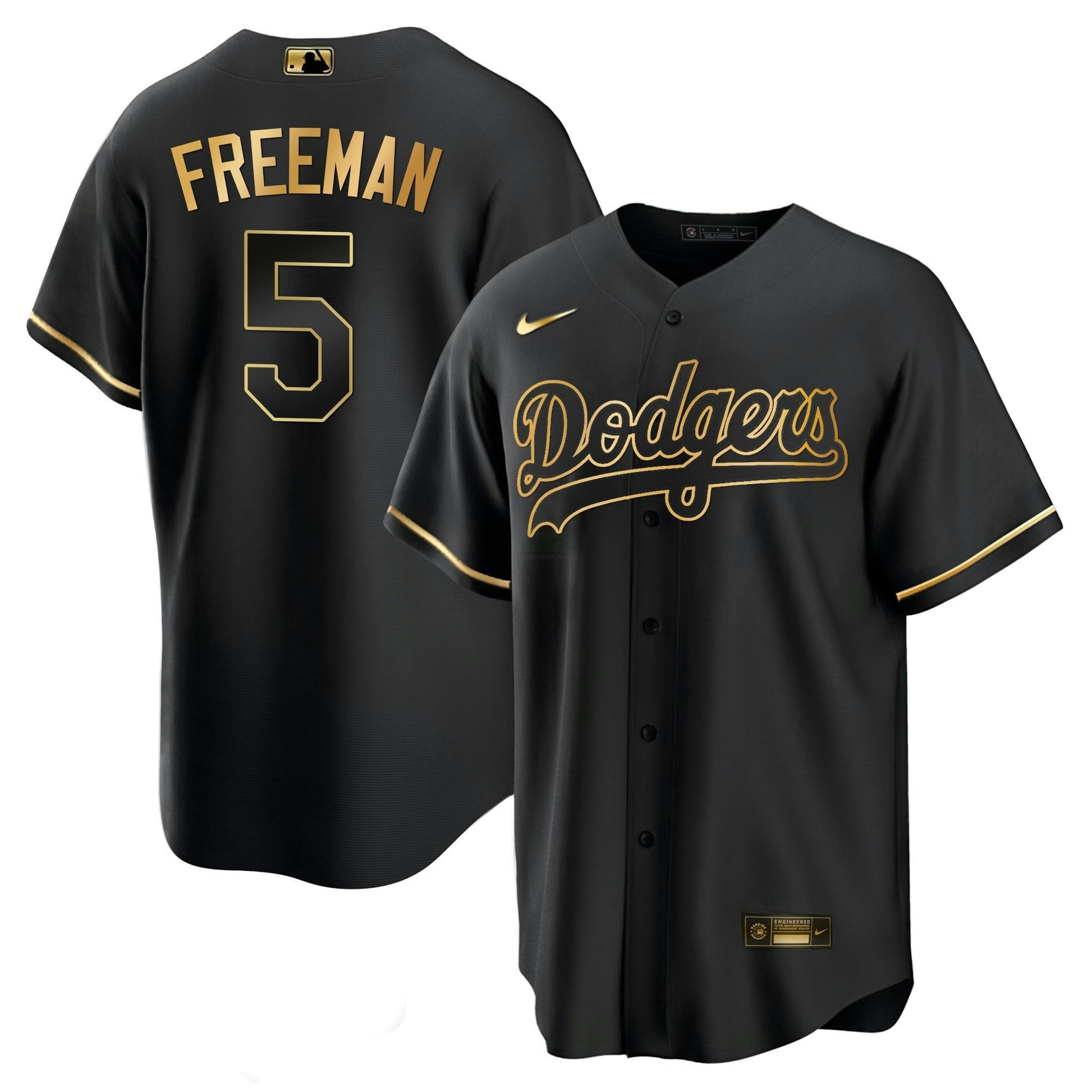 Camisa MLB Los Angeles Dodgers Men’s Los Angeles Black Limited & Dourada Jersey