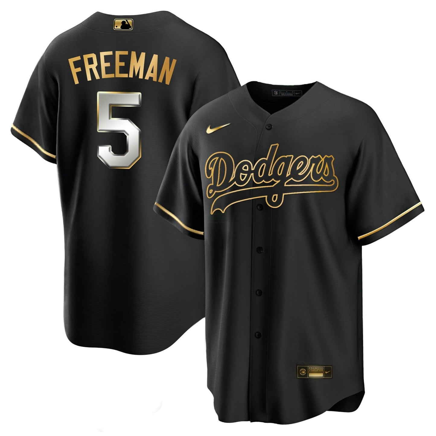 Camisa MLB Los Angeles Dodgers Men’s Los Angeles Black Limited & Dourada Jersey
