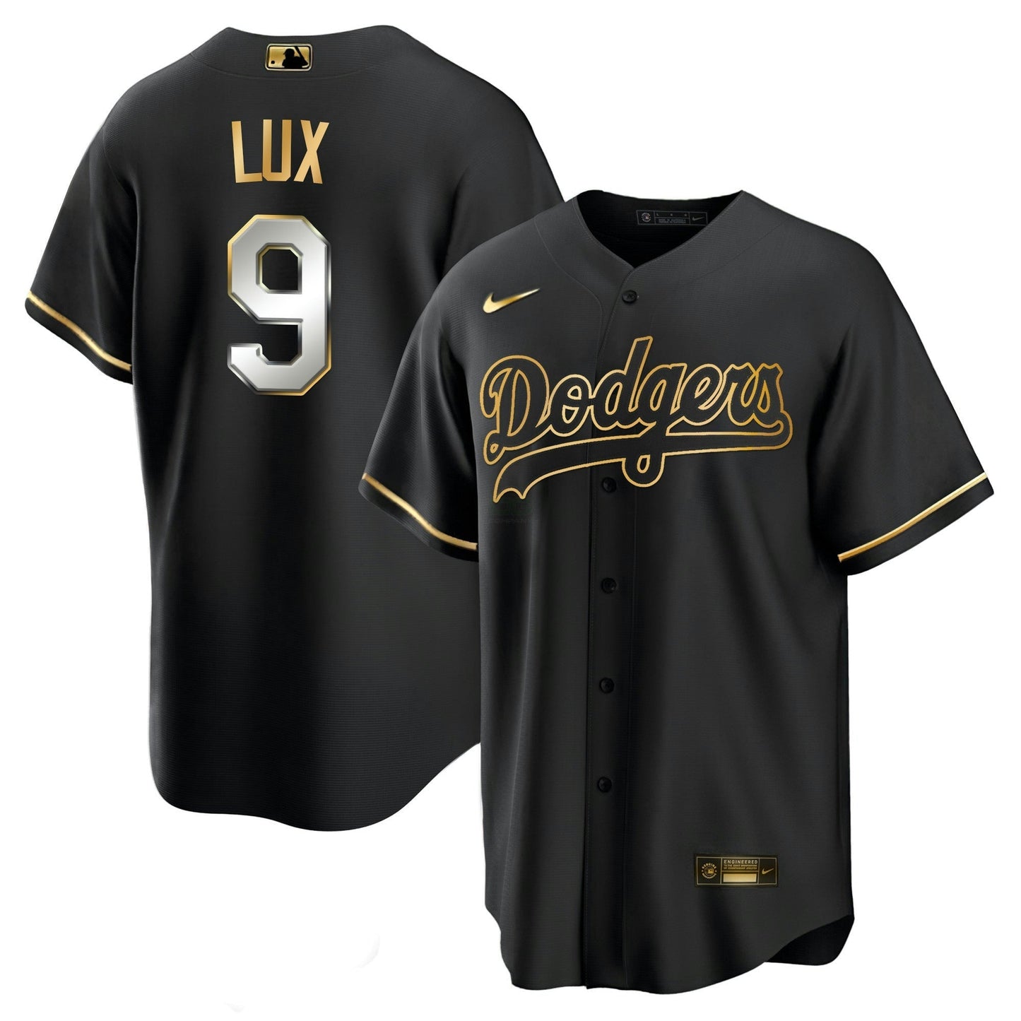 Camisa MLB Los Angeles Dodgers Men’s Los Angeles Black Limited & Dourada Jersey