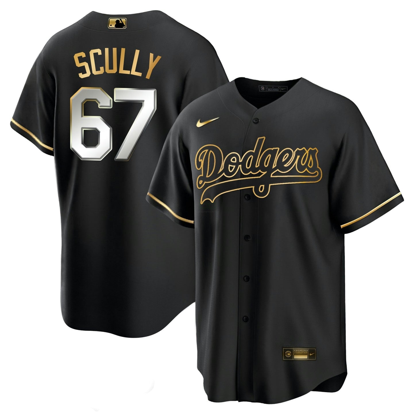 Camisa MLB Los Angeles Dodgers Men’s Los Angeles Black Limited & Dourada Jersey