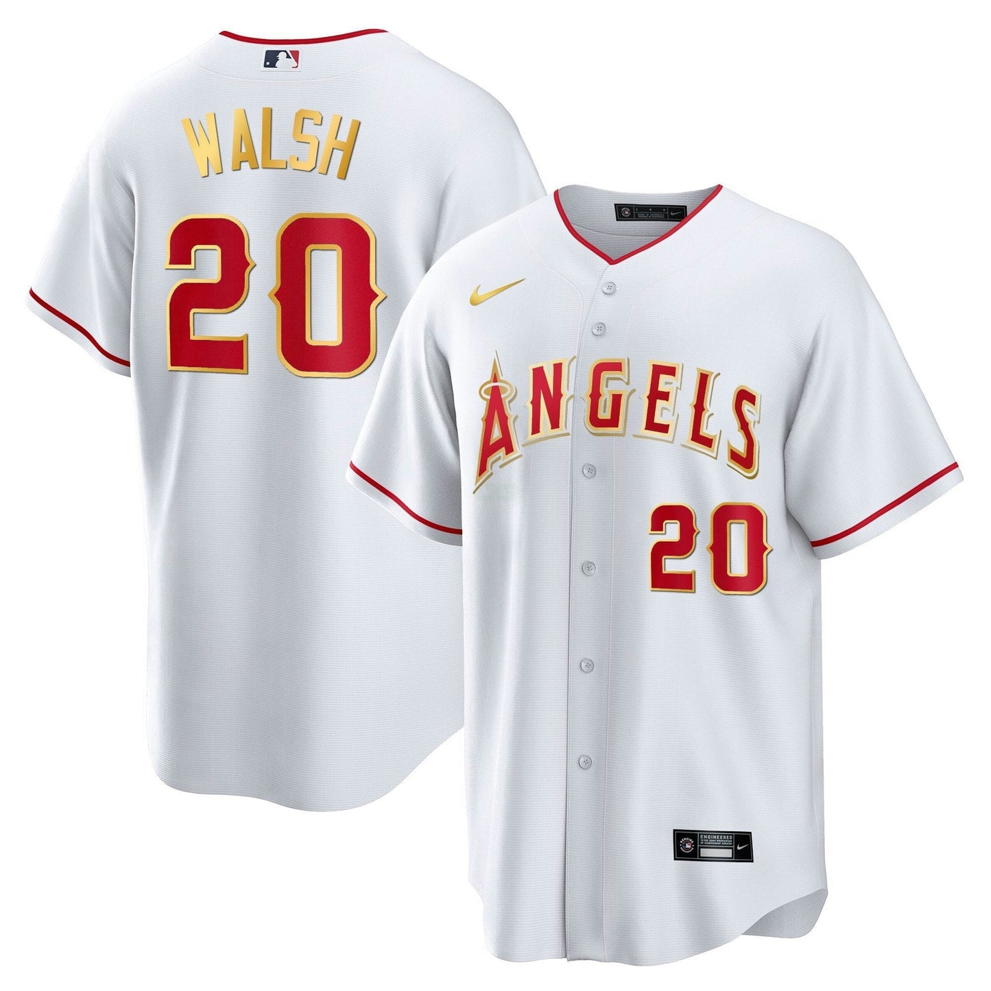 Camisa MLB Los Angeles Angels Men’s Los Angeles Cool Base Dourada Jersey
