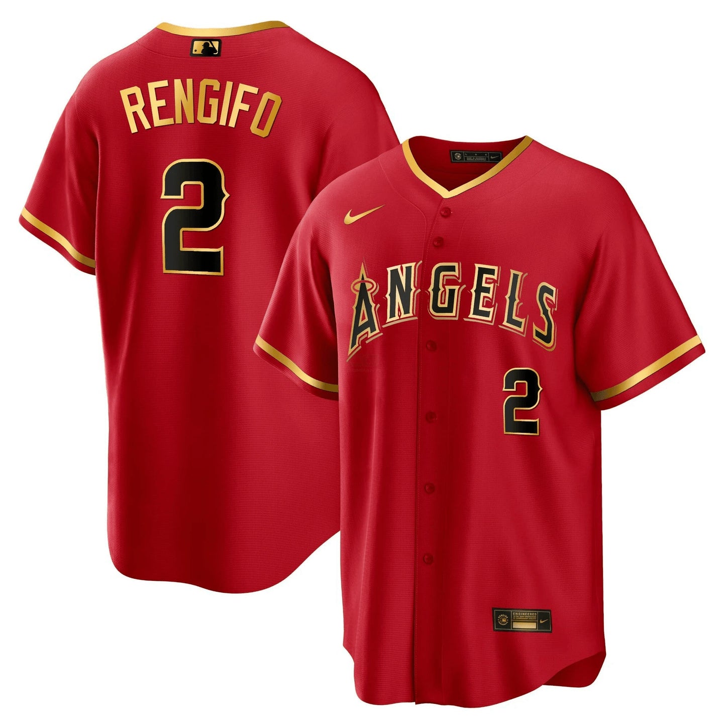 Camisa MLB Los Angeles Angels Men’s Los Angeles Cool Base Dourada Jersey