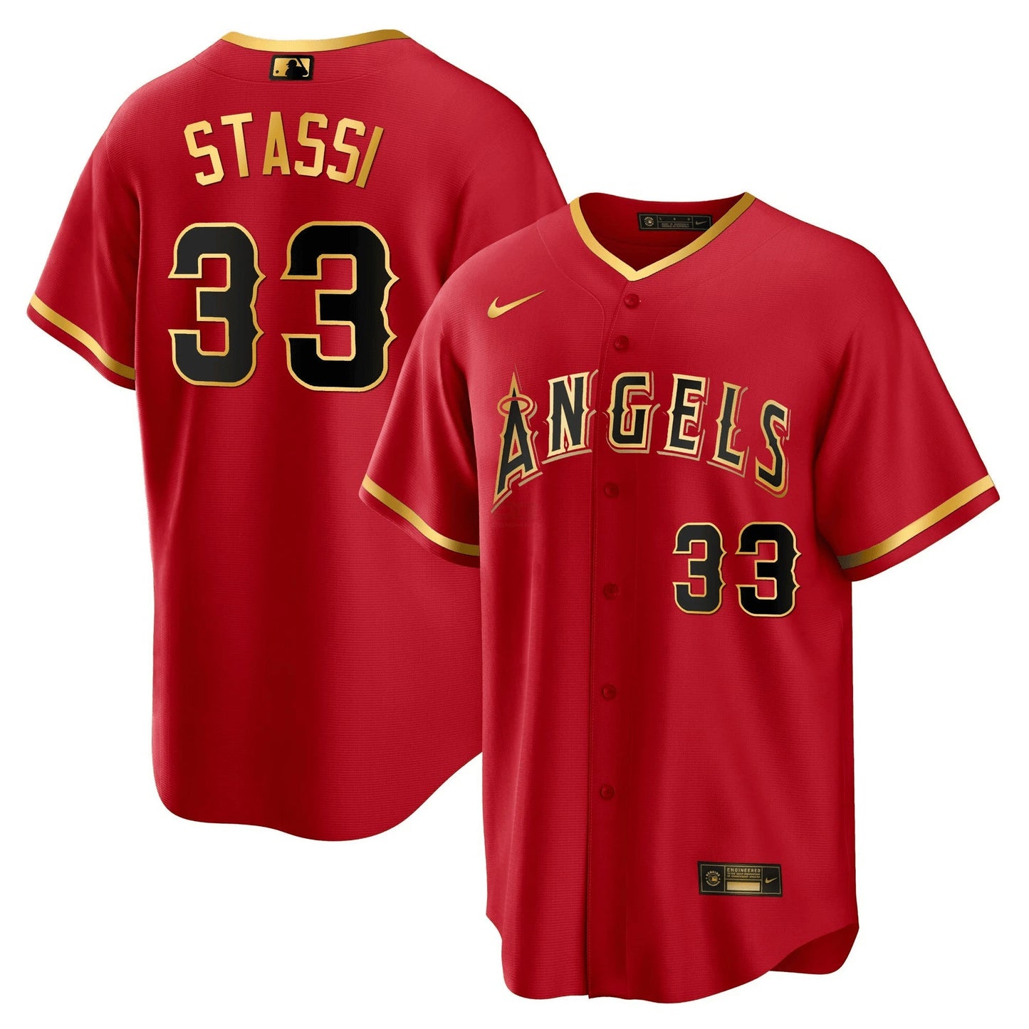 Camisa MLB Los Angeles Angels Men’s Los Angeles Cool Base Dourada Jersey