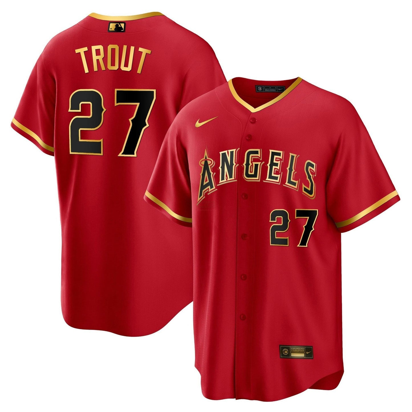 Camisa MLB Los Angeles Angels Men’s Los Angeles Cool Base Dourada Jersey