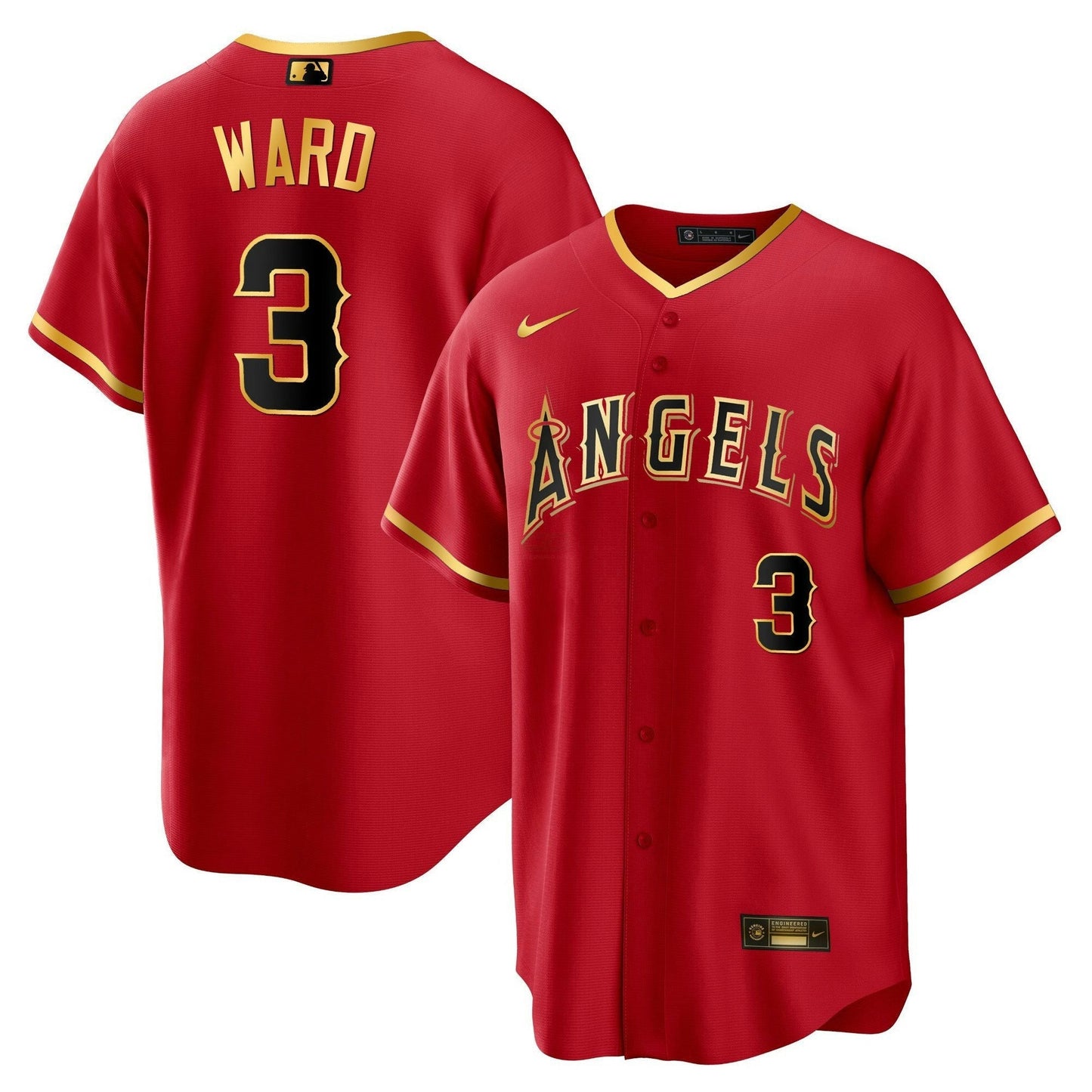 Camisa MLB Los Angeles Angels Men’s Los Angeles Cool Base Dourada Jersey