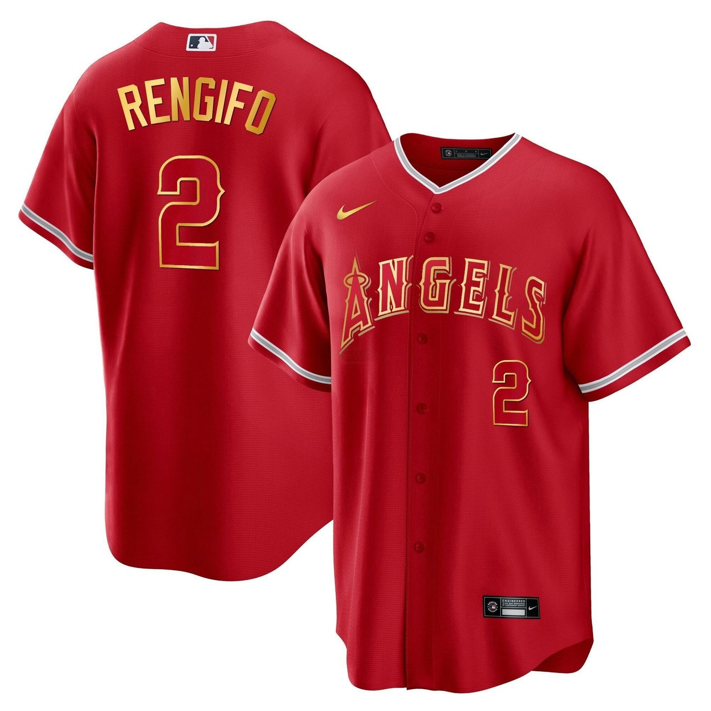 Camisa MLB Los Angeles Angels Men’s Los Angeles Cool Base Dourada Jersey