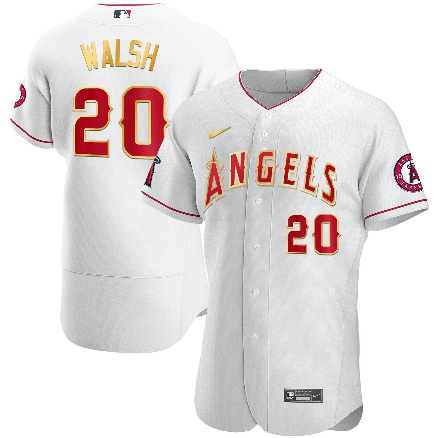 Camisa MLB Los Angeles Angels Men’s Los Angeles Flex Base Dourada Jersey