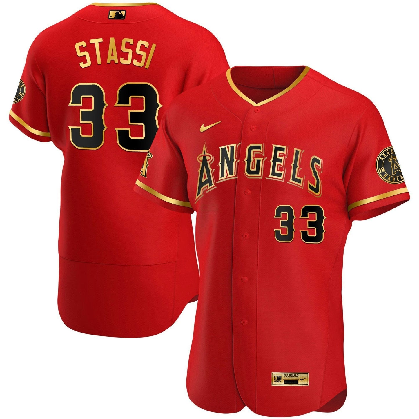 Camisa MLB Los Angeles Angels Men’s Los Angeles Flex Base Dourada Jersey