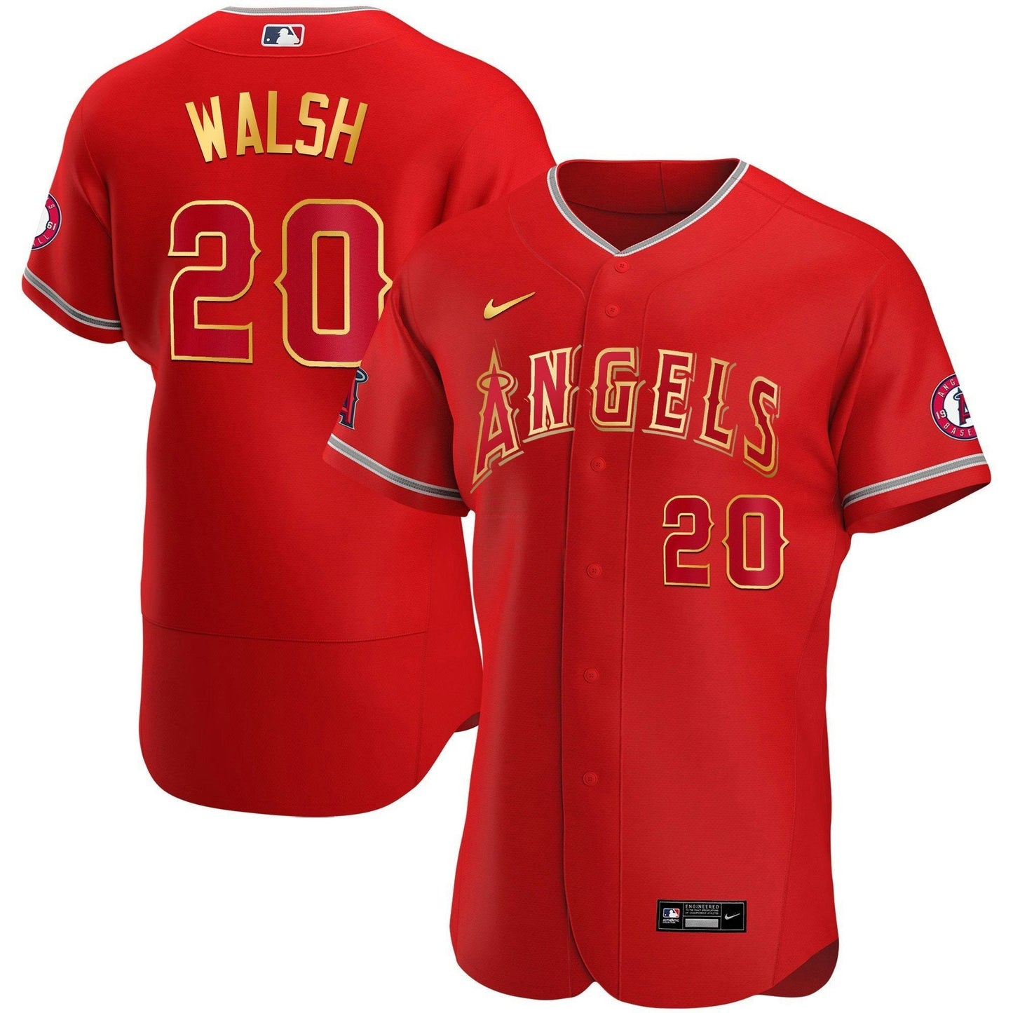 Camisa MLB Los Angeles Angels Men’s Los Angeles Flex Base Dourada Jersey