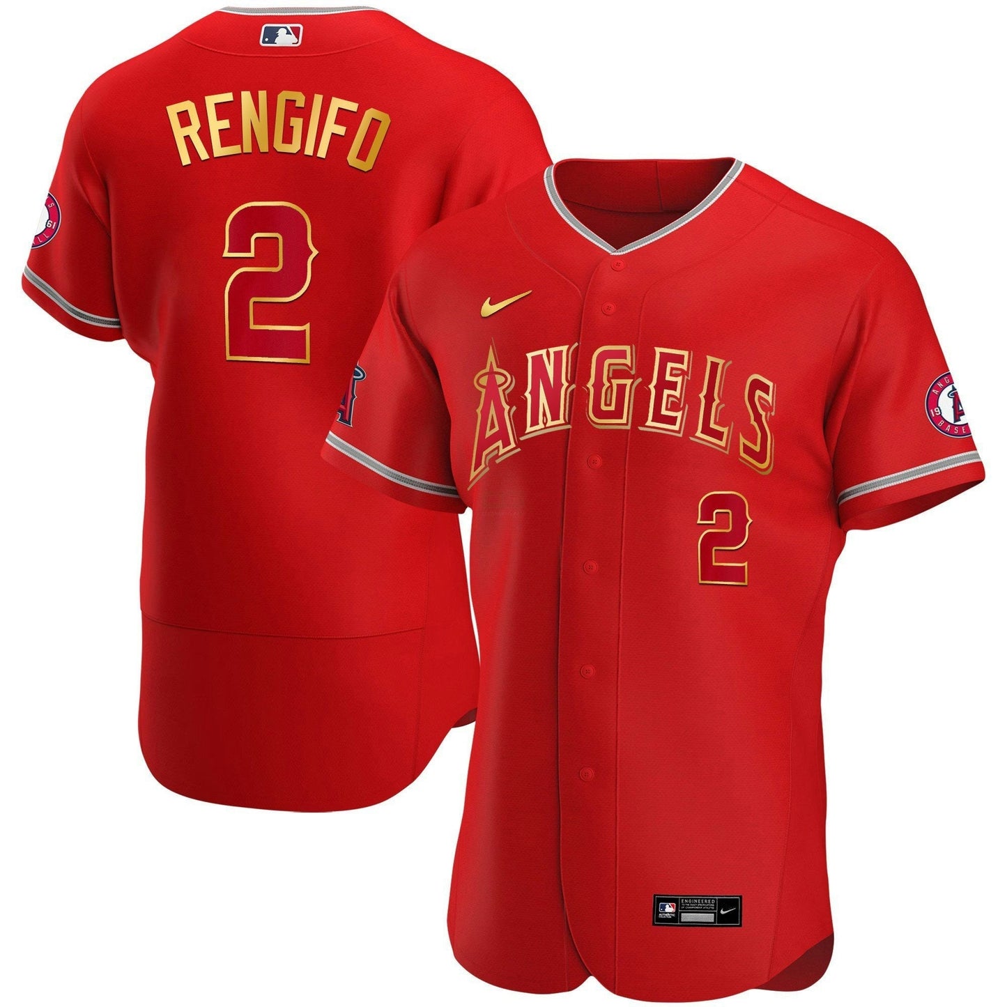 Camisa MLB Los Angeles Angels Men’s Los Angeles Flex Base Dourada Jersey