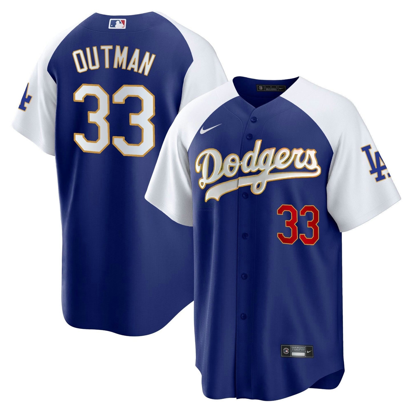 Camisa MLB Men’s Los Angeles Gold Trim Cool Base Jersey