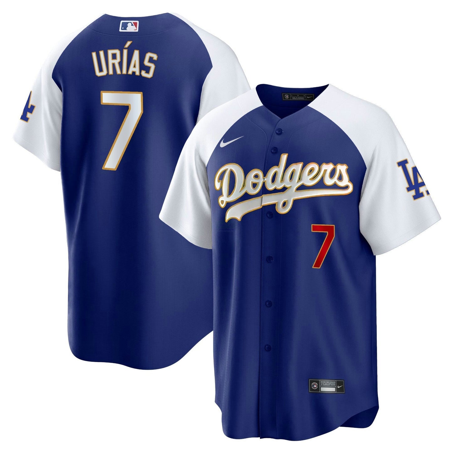 Camisa MLB Men’s Los Angeles Gold Trim Cool Base Jersey