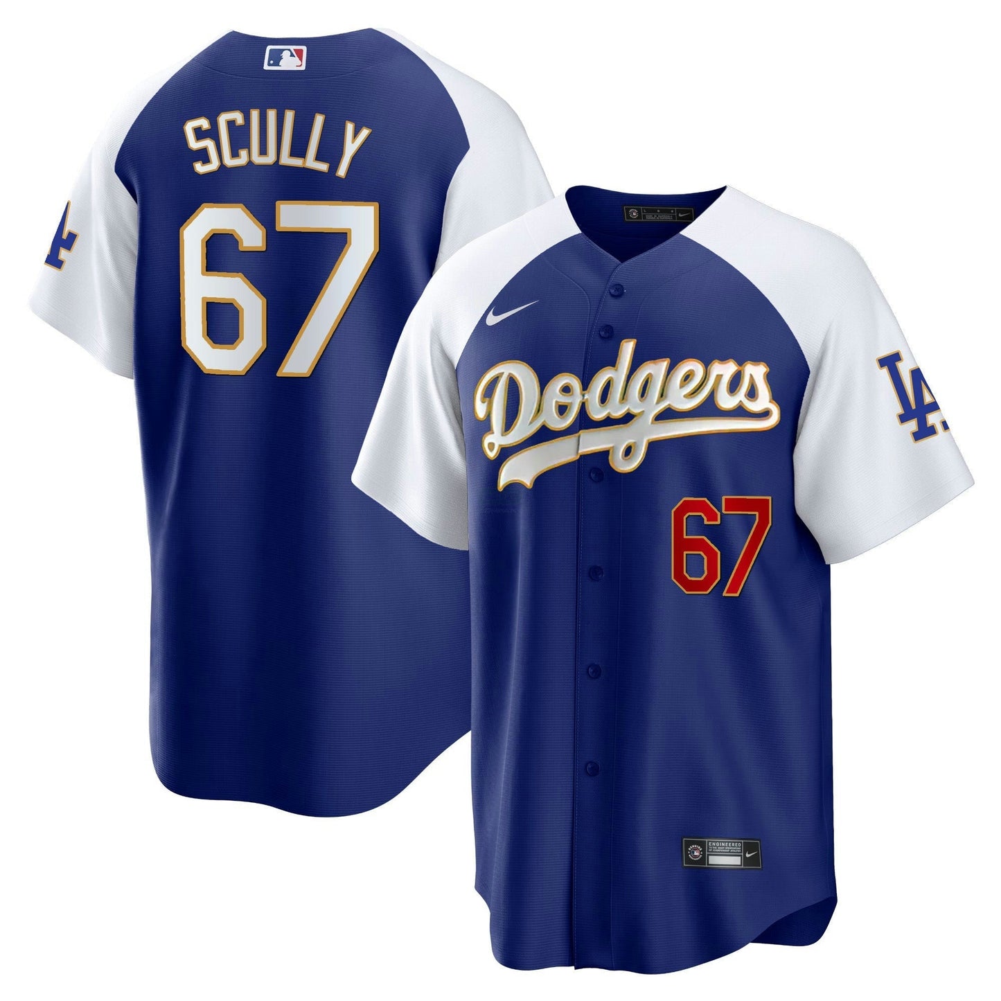 Camisa MLB Men’s Los Angeles Gold Trim Cool Base Jersey