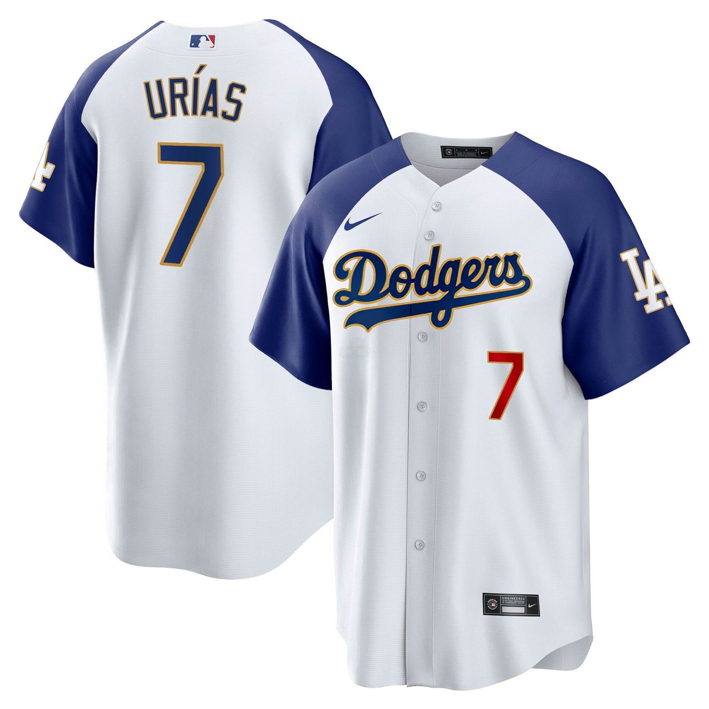 Camisa MLB Men’s Los Angeles Gold Trim Cool Base Jersey