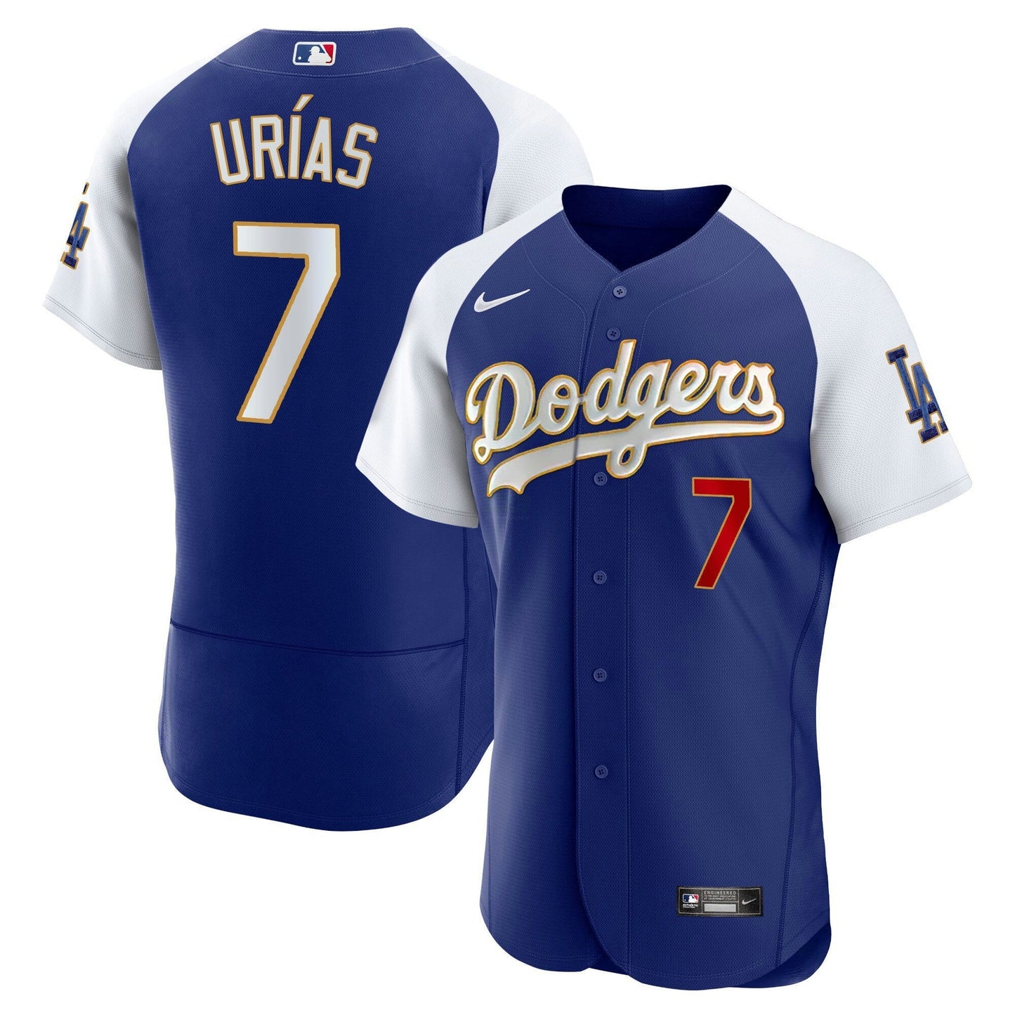 Camisa MLB Men’s Los Angeles Gold Trim Flex Base Jersey