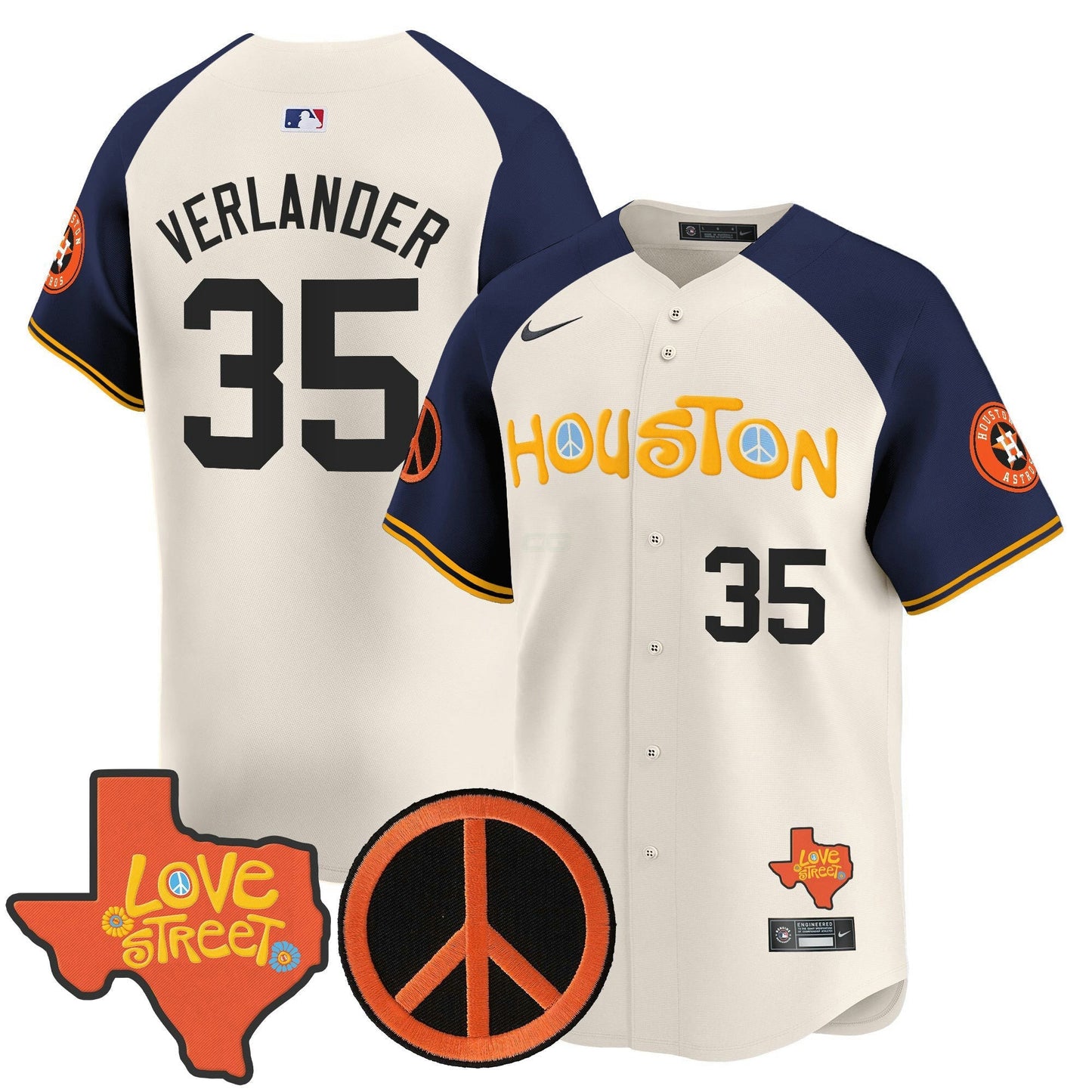 Camisa MLB Men’s Love Street & Peace Sign Patch Vapor Premier Limited Jersey V2