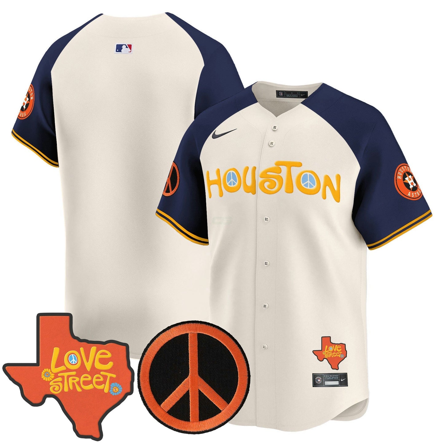 Camisa MLB Men’s Love Street & Peace Sign Patch Vapor Premier Limited Jersey V2