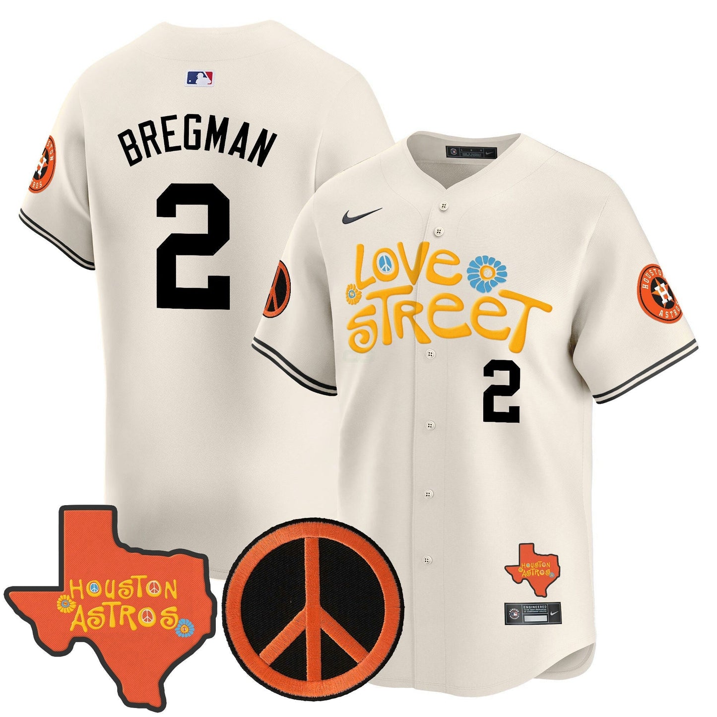 Camisa MLB Men’s Love Street & Peace Sign Patch Vapor Premier Limited Jersey V3