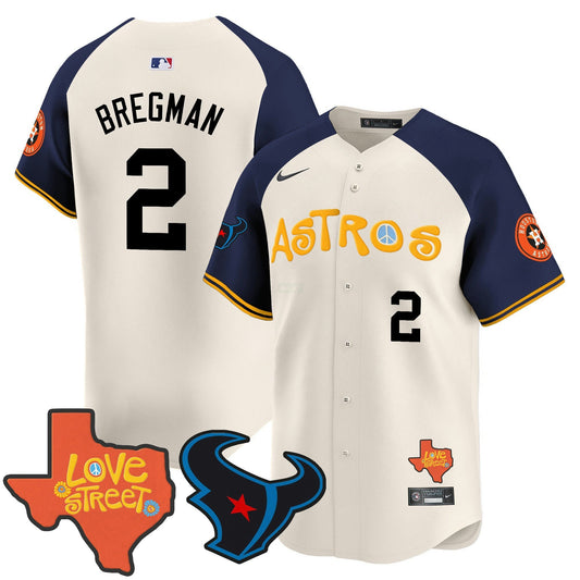 Camisa MLB Men’s Love Street & Texans Patch Vapor Premier Limited Jersey