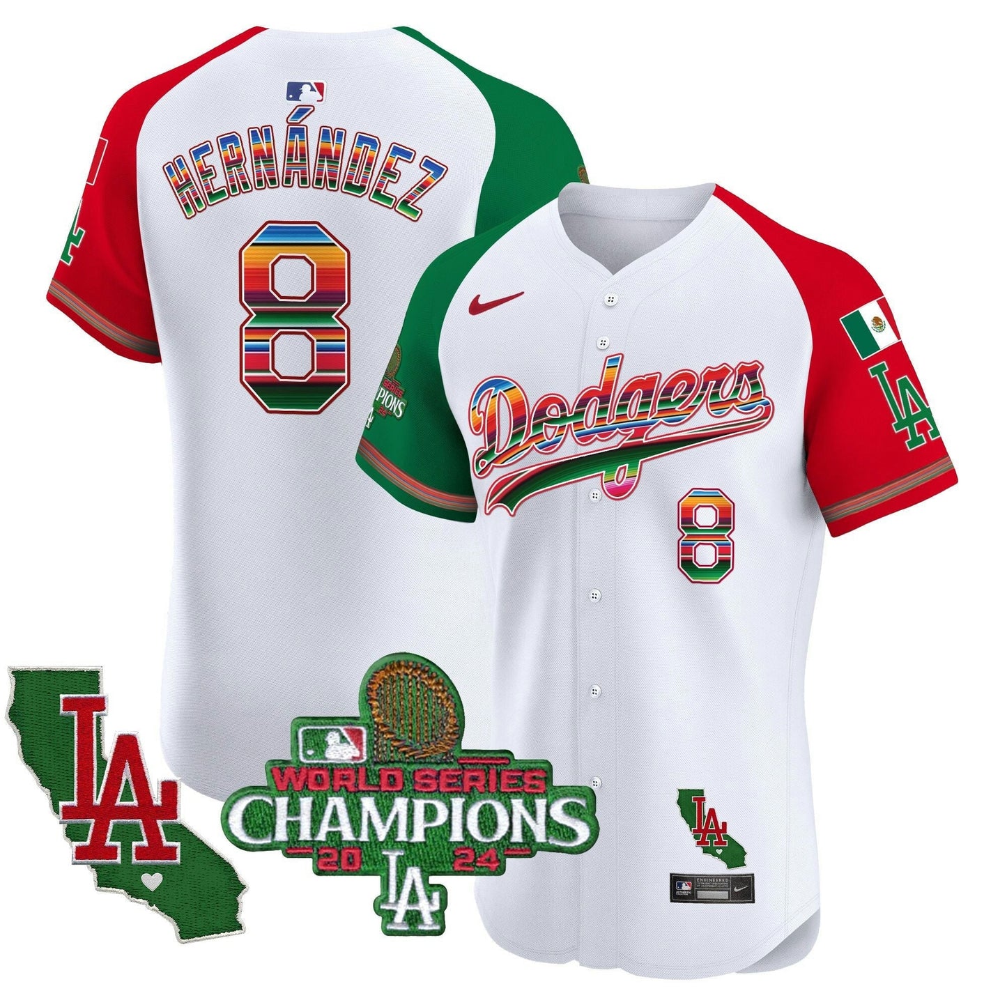 Camisa MLB Men’s Mexico 2024 World Series Champions Vapor Premier Elite Jersey