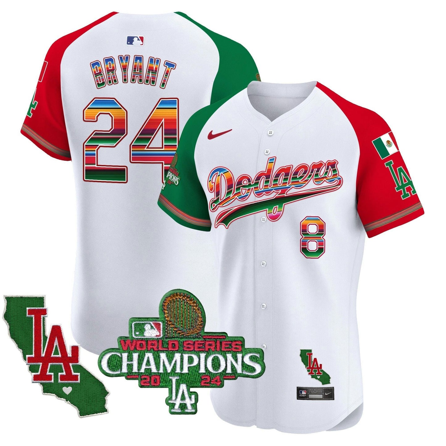 Camisa MLB Men’s Mexico 2024 World Series Champions Vapor Premier Elite Jersey
