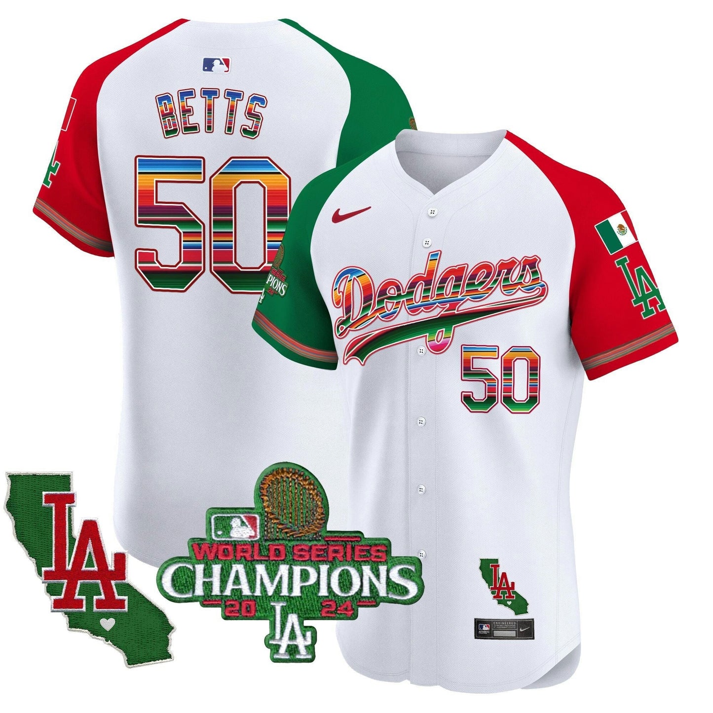 Camisa MLB Men’s Mexico 2024 World Series Champions Vapor Premier Elite Jersey
