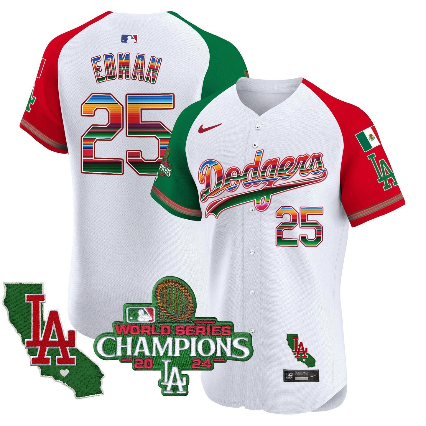 Camisa MLB Men’s Mexico 2024 World Series Champions Vapor Premier Elite Jersey