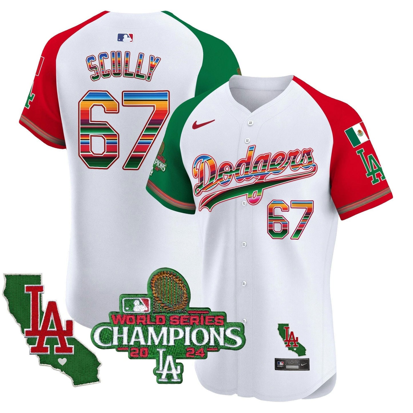 Camisa MLB Men’s Mexico 2024 World Series Champions Vapor Premier Elite Jersey