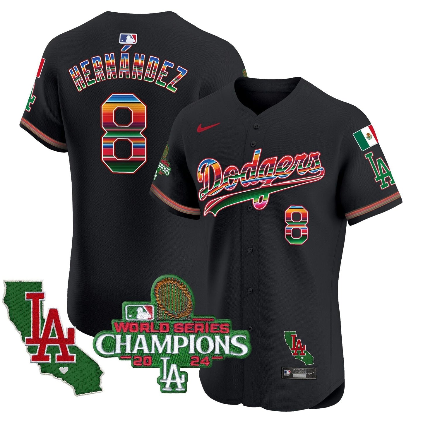 Camisa MLB Men’s Mexico 2024 World Series Champions Vapor Premier Elite Jersey