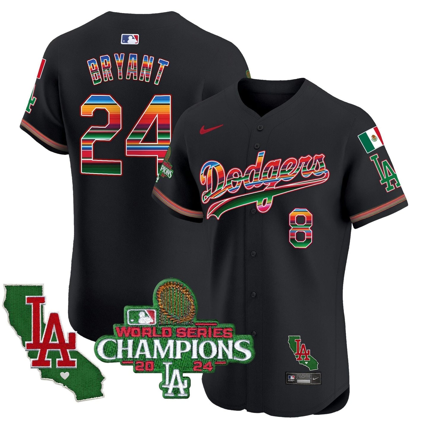 Camisa MLB Men’s Mexico 2024 World Series Champions Vapor Premier Elite Jersey