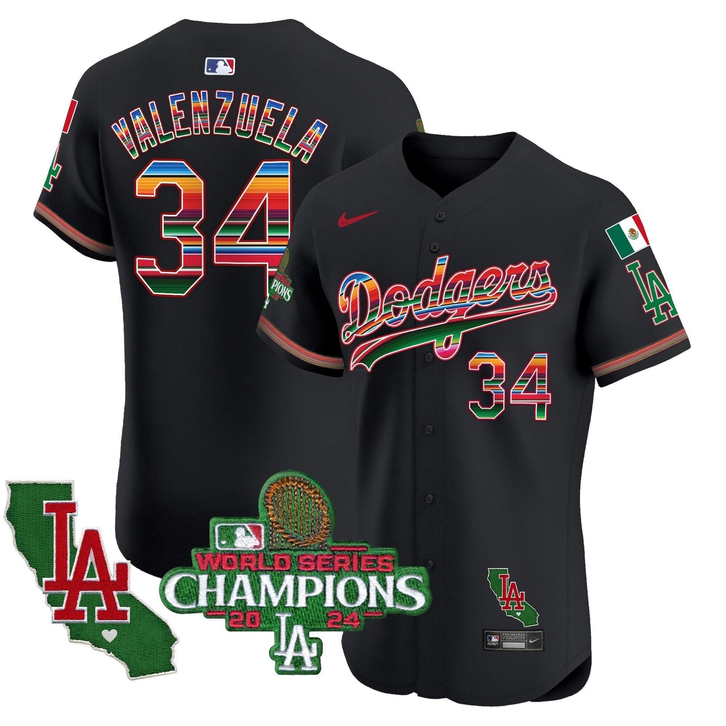 Camisa MLB Men’s Mexico 2024 World Series Champions Vapor Premier Elite Jersey