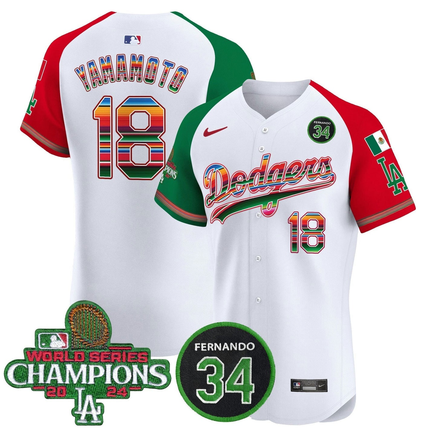 Camisa MLB Men’s Mexico 2024 World Series Champions Vapor Premier Elite Jersey V2
