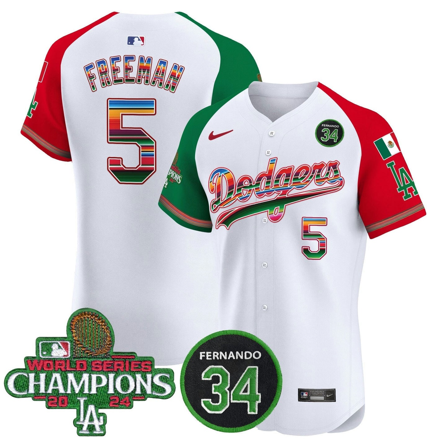 Camisa MLB Men’s Mexico 2024 World Series Champions Vapor Premier Elite Jersey V2