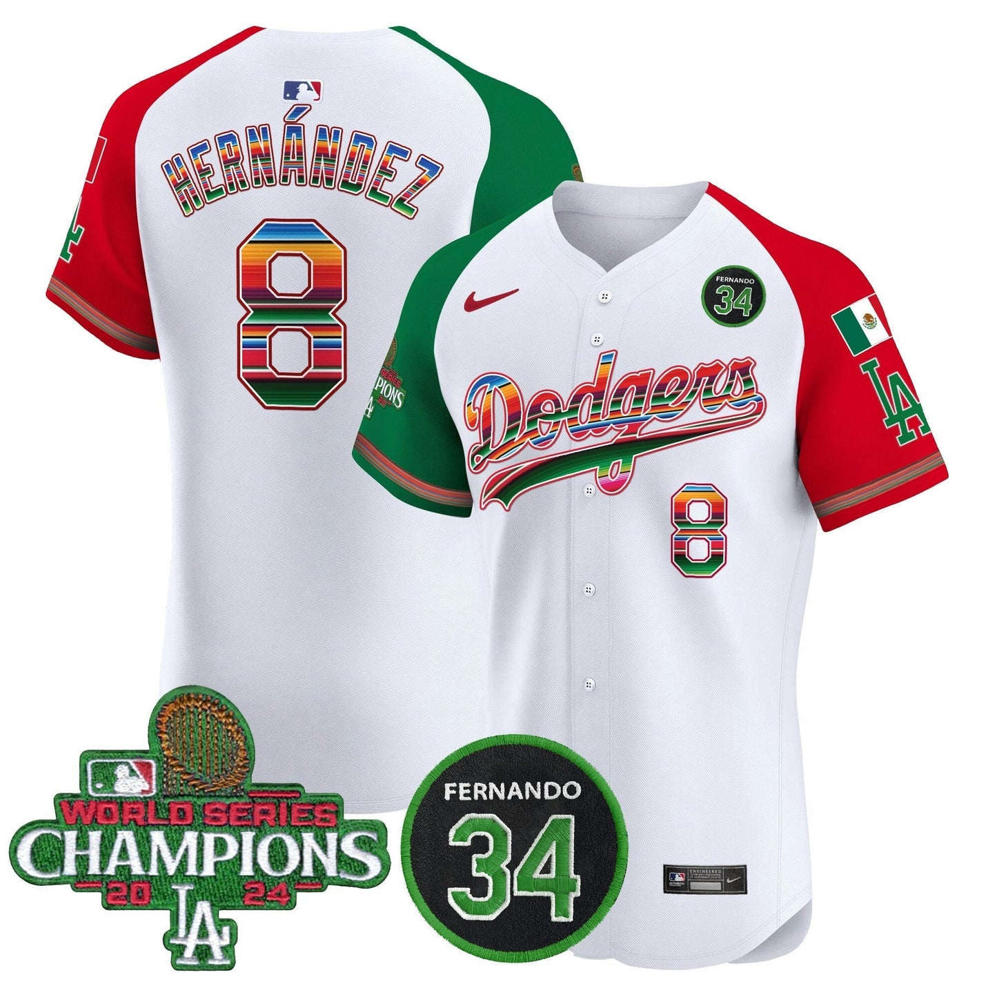 Camisa MLB Men’s Mexico 2024 World Series Champions Vapor Premier Elite Jersey V2
