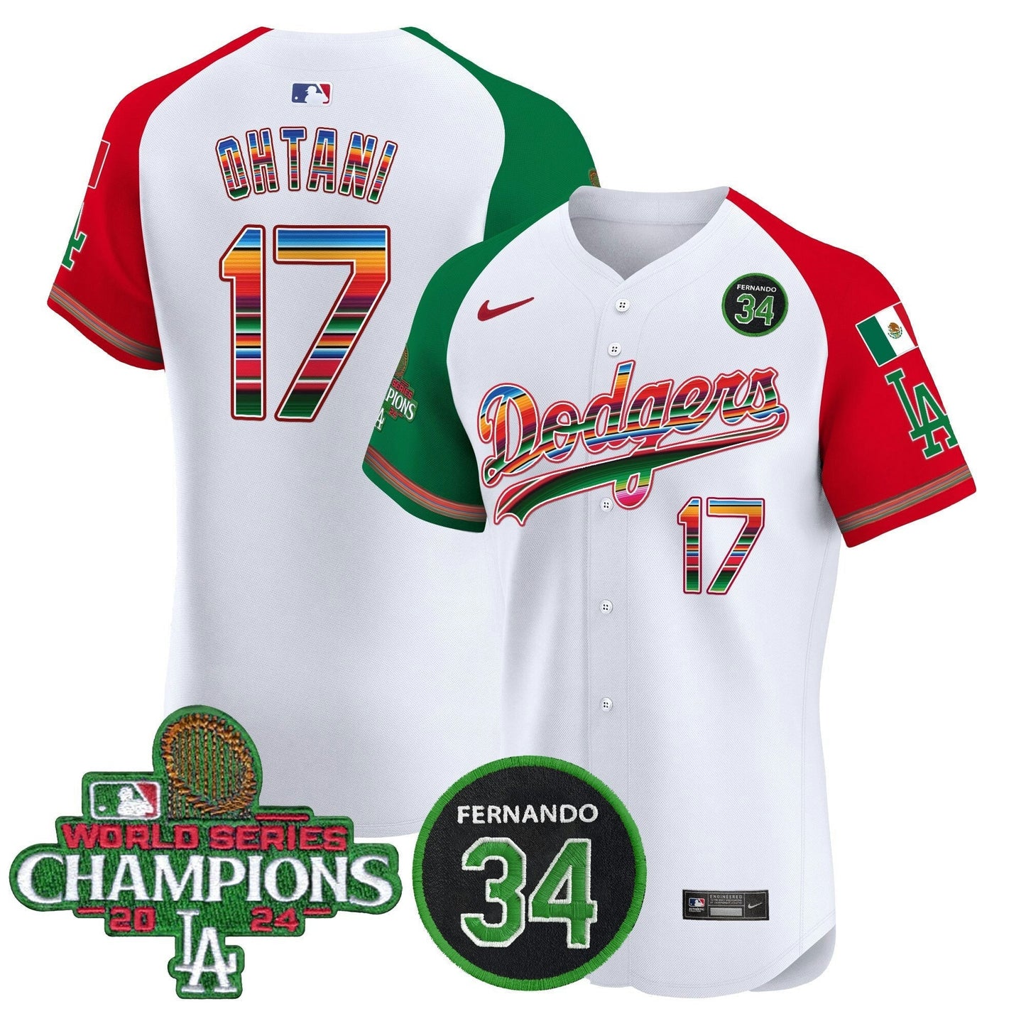 Camisa MLB Men’s Mexico 2024 World Series Champions Vapor Premier Elite Jersey V2