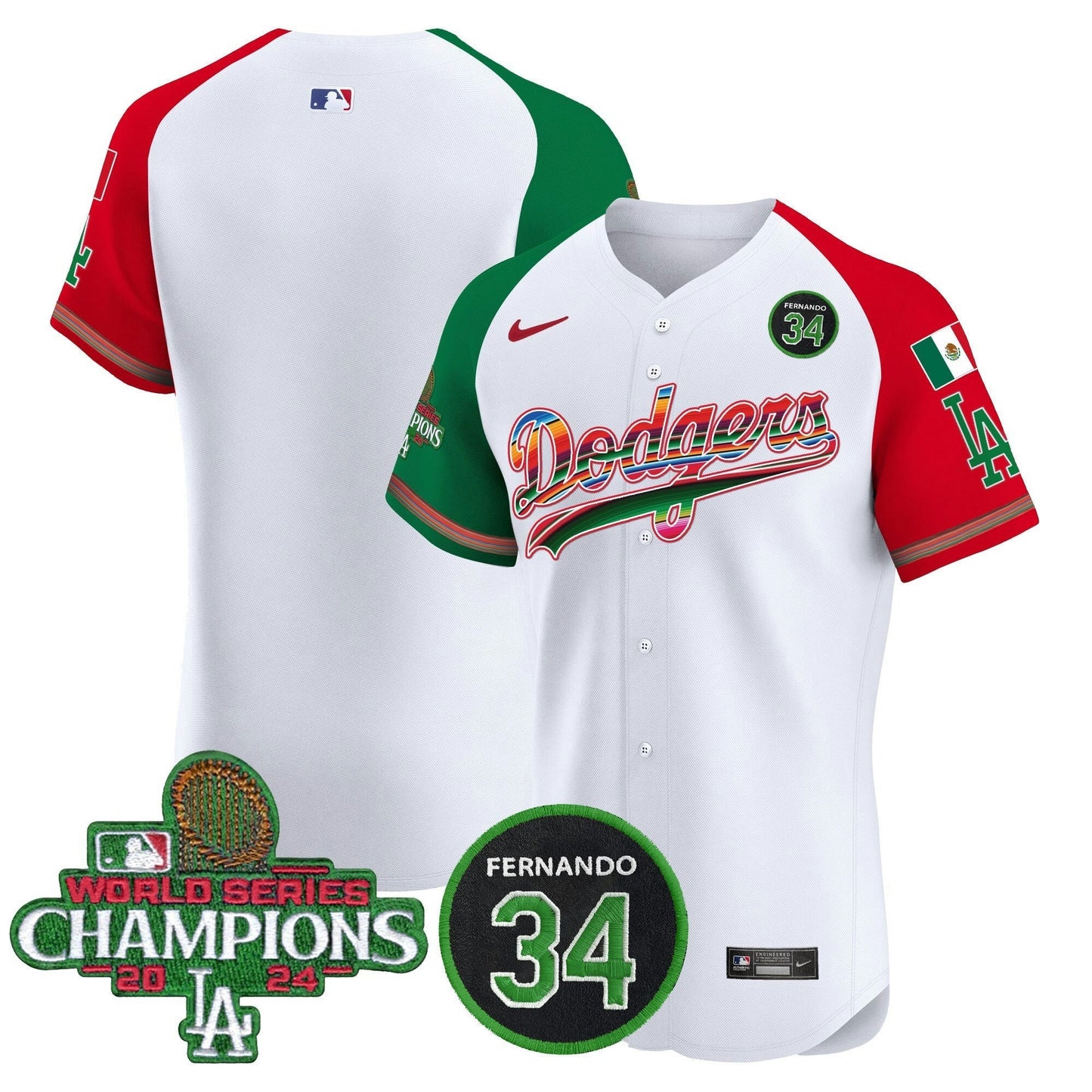 Camisa MLB Men’s Mexico 2024 World Series Champions Vapor Premier Elite Jersey V2