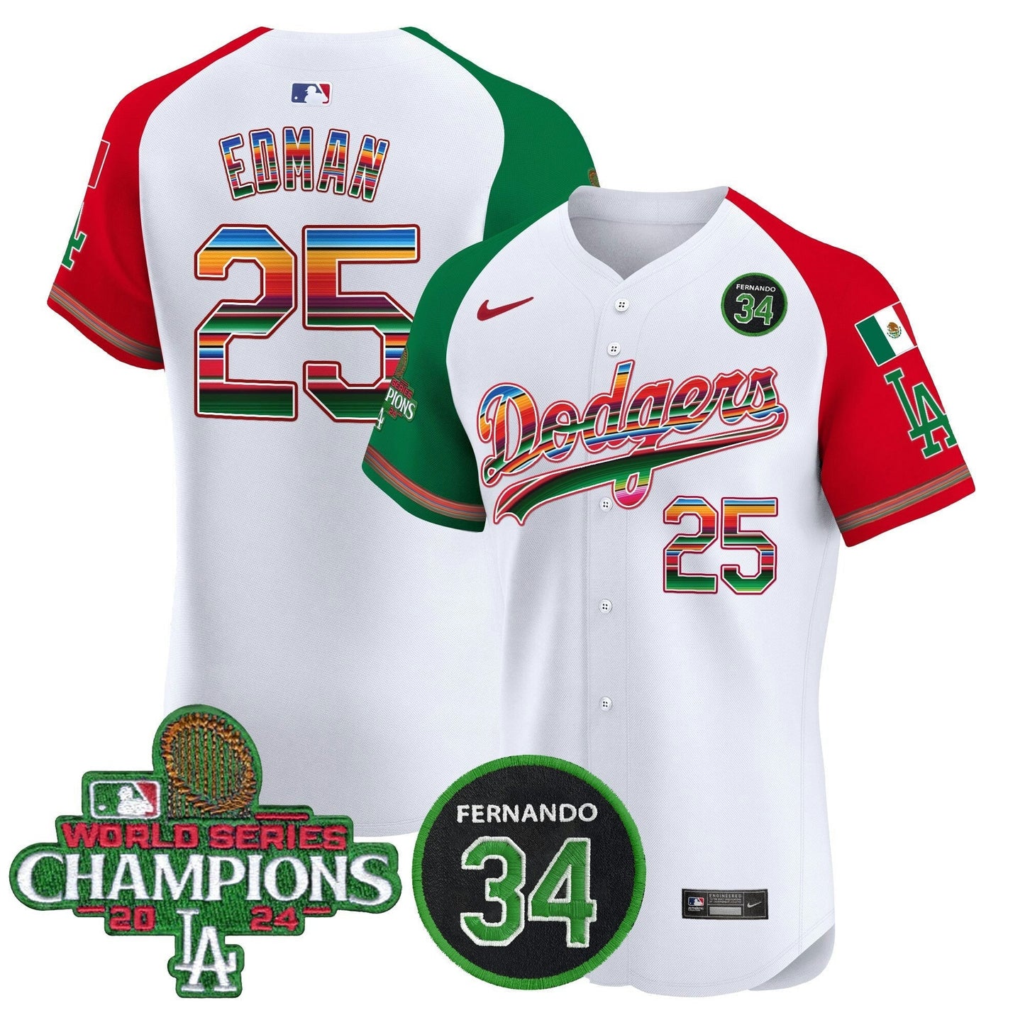 Camisa MLB Men’s Mexico 2024 World Series Champions Vapor Premier Elite Jersey V2