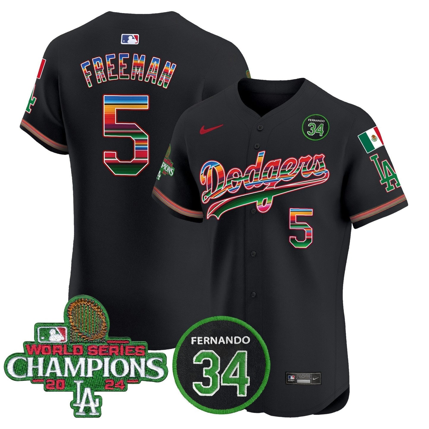 Camisa MLB Men’s Mexico 2024 World Series Champions Vapor Premier Elite Jersey V2