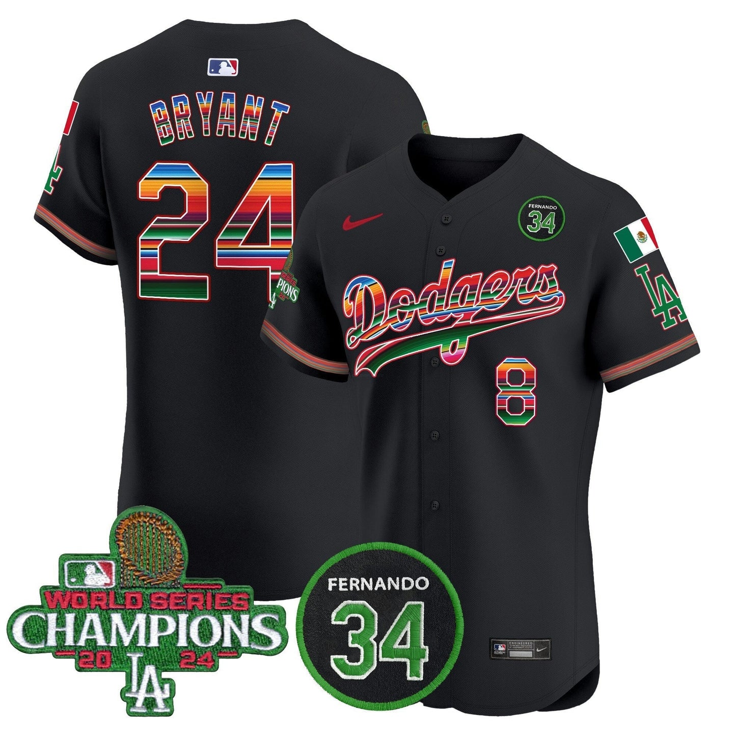 Camisa MLB Men’s Mexico 2024 World Series Champions Vapor Premier Elite Jersey V2