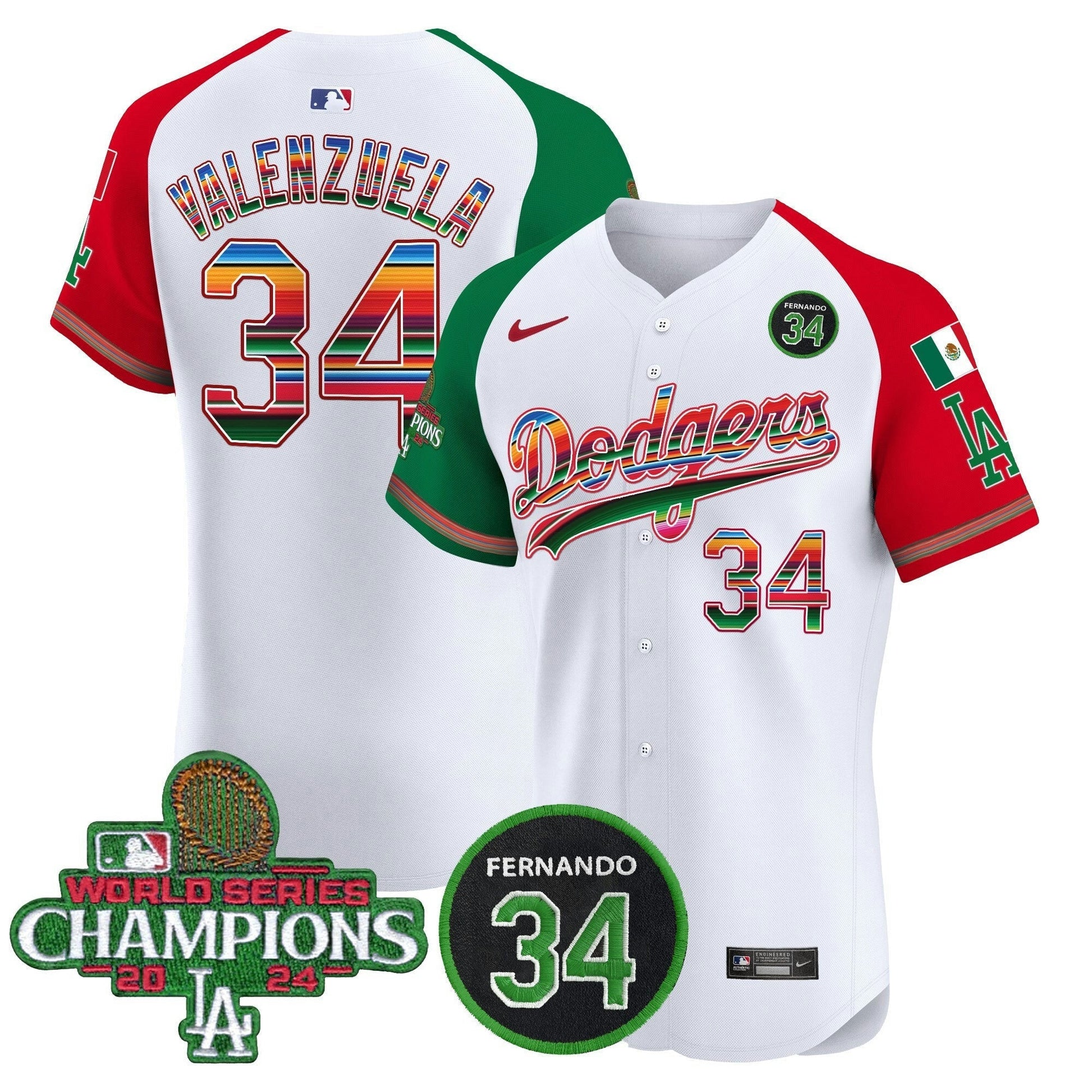 Camisa MLB Men’s Mexico 2024 World Series Champions Vapor Premier Elite Jersey V2