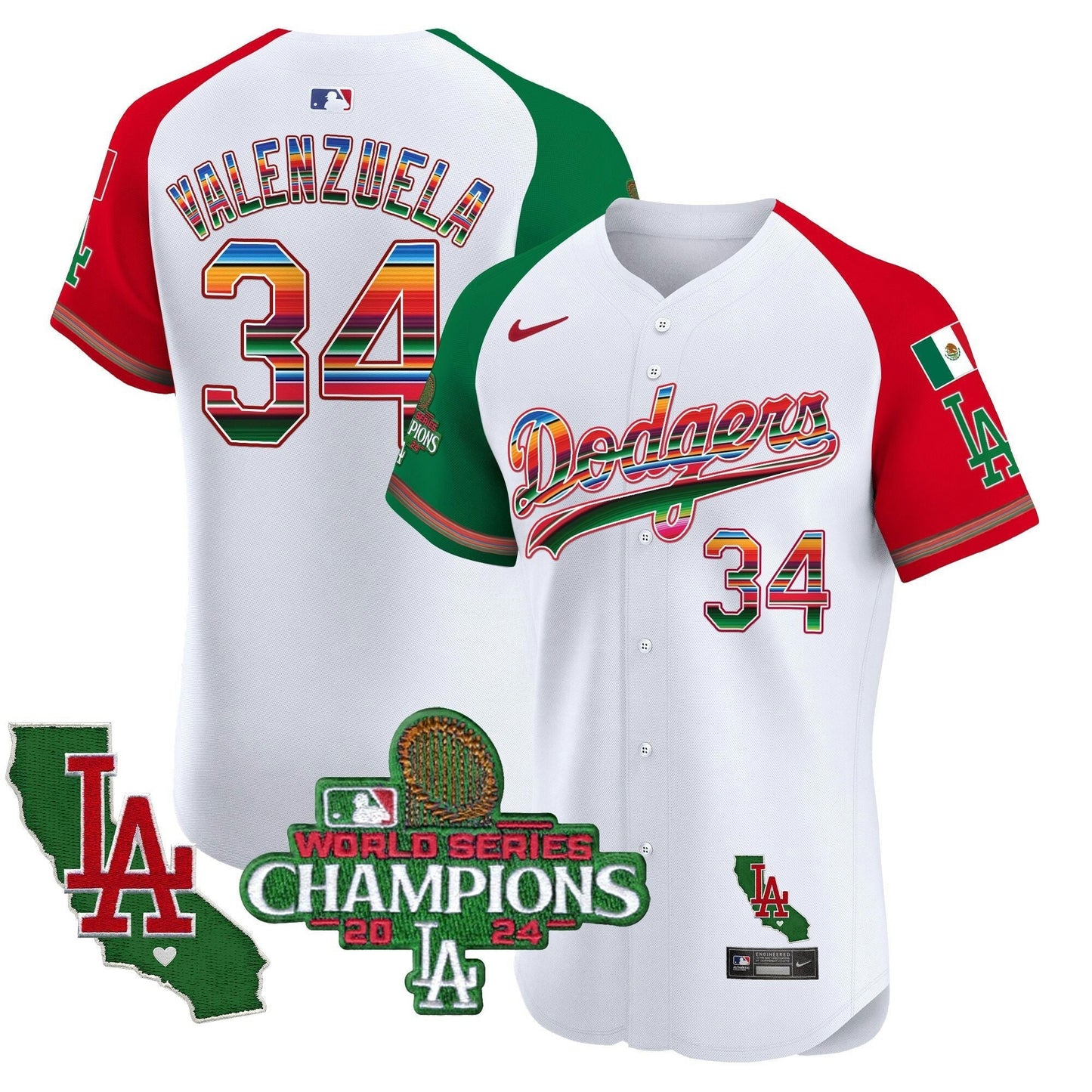 Camisa MLB Men’s Mexico 2024 World Series Champions Vapor Premier Elite Jersey