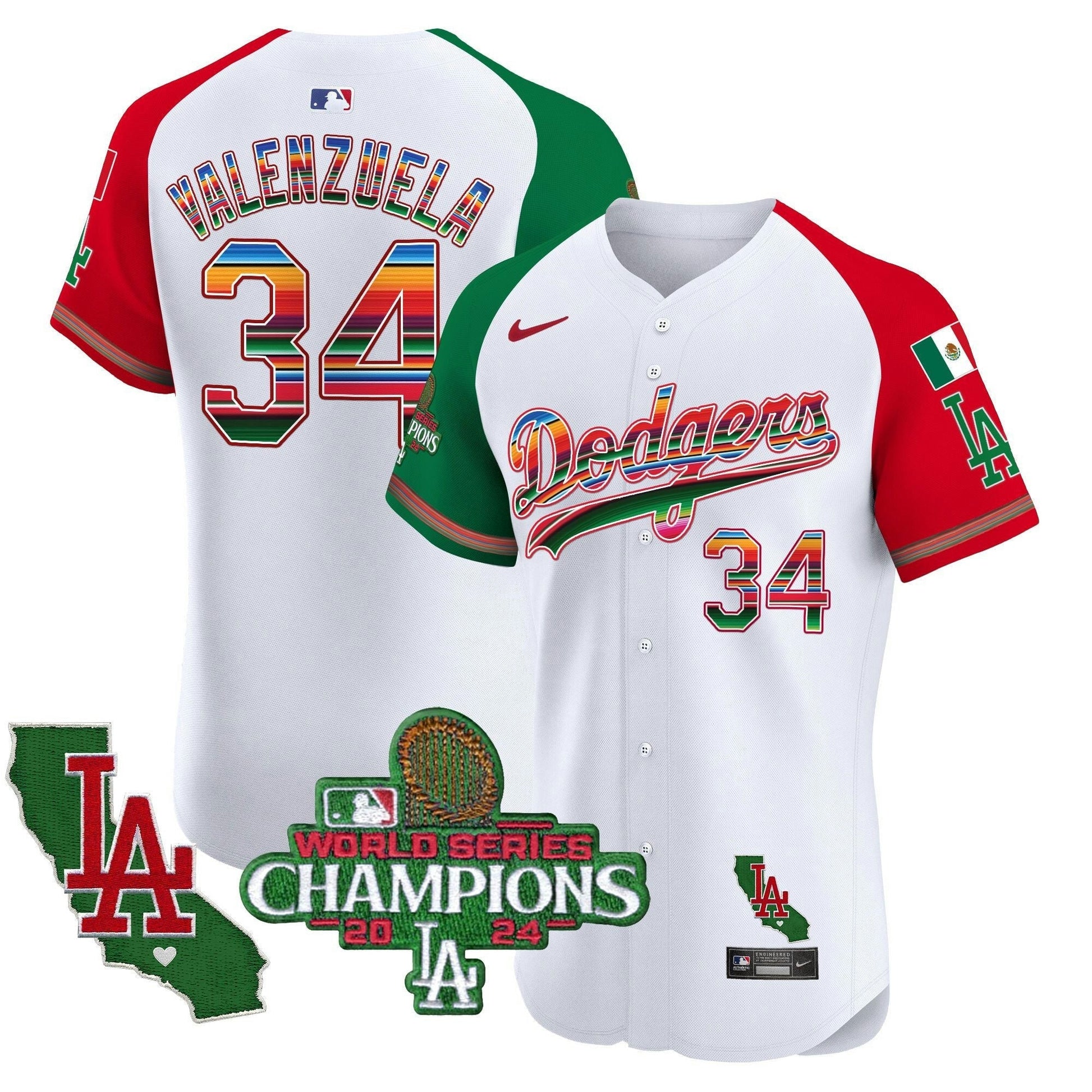 Camisa MLB Men’s Mexico 2024 World Series Champions Vapor Premier Elite Jersey